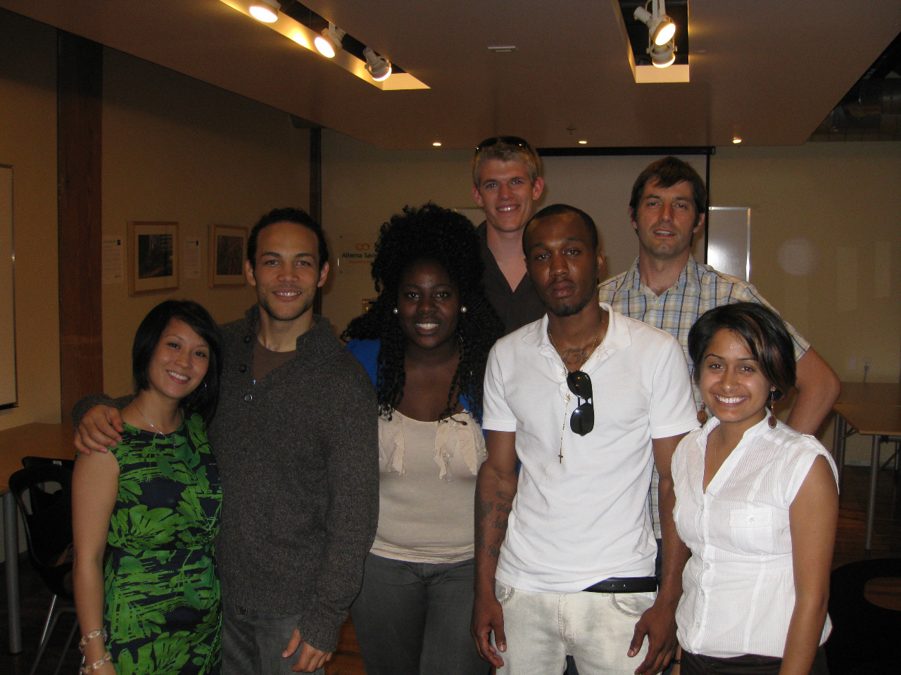 (L-R) Grace Poon, Nate Gerber, Dorothy Attakora, Ian Casterton (director of StartMeUp Ryerson), Donovan Brooks, Mike Brcic, and 