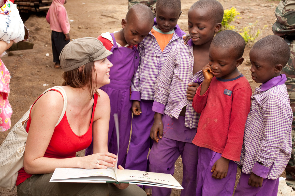 Treane Peake in Cameroon, Africa with her Obakki Foundation