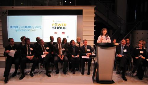 Amanda speaking at the Toronto Stock Exchange