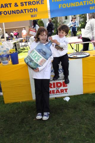 Amanda's lemonade stand and Joshua's cookie counter, May 2010