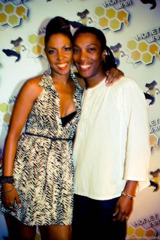  Ebonnie Rowe (L) with Aisha Wickham Thomas