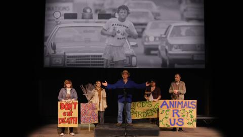 Sudbury performance during Margaret Atwood's unique book tour for In the Wake of the Flood 